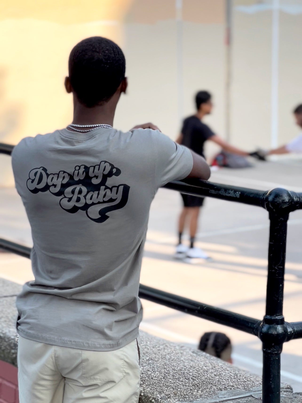 Dap It Up, Baby Tee (Gray)